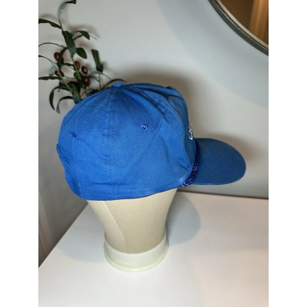 Vintage 80s Quakertown Football Panthers Rope Hat Blue Snapback Trucker Cap